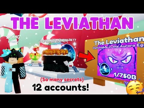 Max Luck! 🍀🥳 Can 12 Accounts Hatch *leviathan* In Bubble Gum Simulator Infinity?!