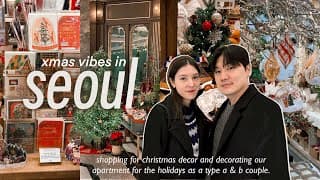 Winter In Seoul 🎄 Christmas Apartment Decorating, Korean Department Store Shopping | Cozy Vlog