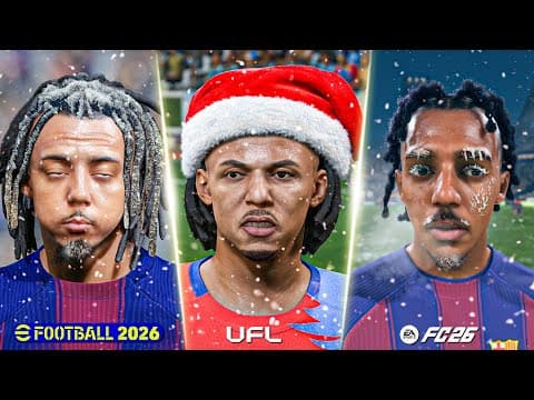 Winter Football Showdown ❄️ Fc 26 Vs Efootball 26 Vs Ufl (snow Gameplay)