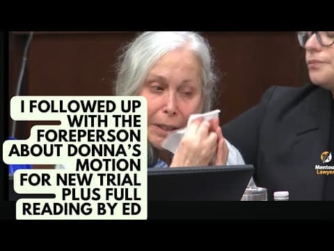 Donna Adelson Claims She Didn’t Get A Fair Trial - Juror Issues Plus Full Reading