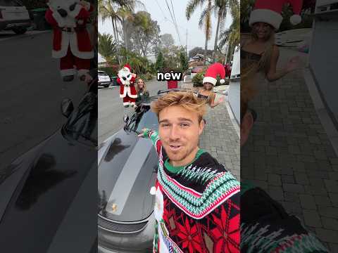 COVERING my new Porsche in Christmas lights! 👀🎄