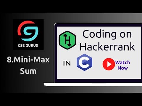 8. Mini-maxsum || Hackerrank || C