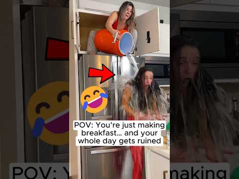 Hiding Above the Fridge to Drench My Friend 😂💦