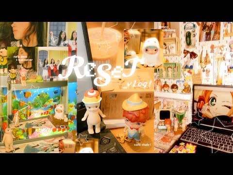 🐠🍀 Reset Vlog: Cafe Study, Huge Desk Makeover + Setup With Vernal, Unboxing My Laptop, And Hirono!