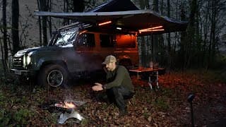 4x4 Camping In Land Rover Defender - Overland Setup, Roof Tent & Awning