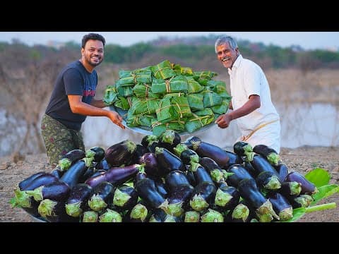 Spicy Eggplant Fry | Fried Baingan Recipe | Brinjal Tawa Fry Recipe Cooking In Village