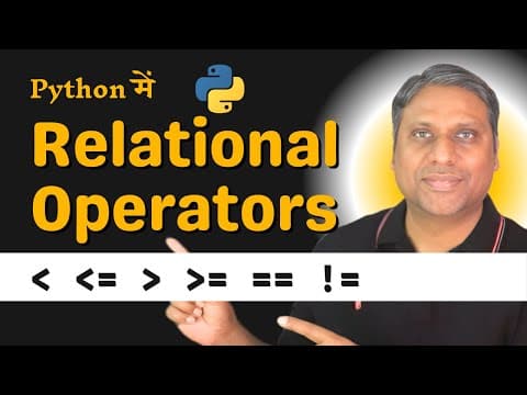 Python Relational Operators Explained In Hindi | Python Tutorial For Beginners