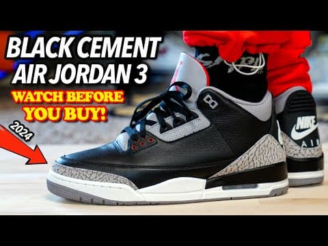 They Messed Up?…2024 Air Jordan 3 Black Cement On Feet Review! Worth The Hype?