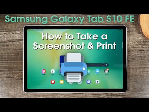 Samsung Galaxy Tab S10 Fe How To Take A Screenshot And Print | Galaxy S10 Fe