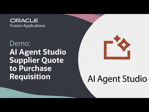 Oracle Ai Agent Studio Supplier Quote To Purchase Requisition: Demo