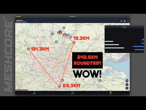 Meshcore 240km Round Trip Messaging!
