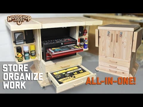 Maximize A Garage Workshop - All-in-one - Space Saving Tool Trolley And Work Table!