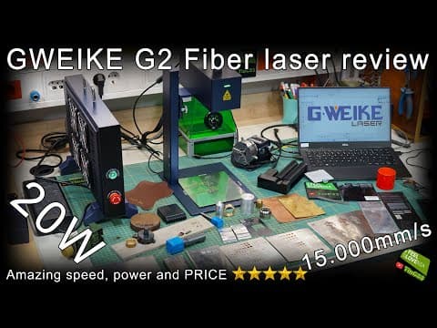 Gweike G2 20w Fiber Laser Engraver + Addons [unbox/review/test] Metal Engraving /alu/brass/plastick