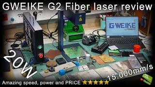 Gweike G2 20w Fiber Laser Engraver + Addons [unbox/review/test] Metal Engraving /alu/brass/plastick