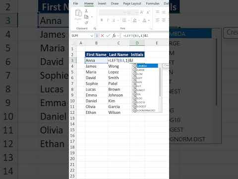 How to Extract the Initials From a Name in Excel
