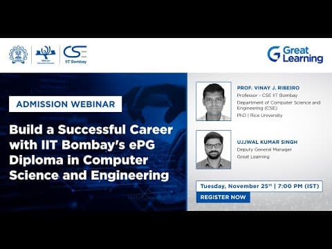 Build A Successful Career With Iit Bombay's Epg Diploma In Computer Science And Engineering.