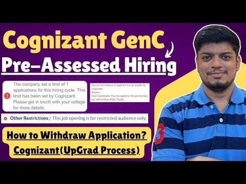 Cognizant Genc Pre-assessed Hiring Updates | How To Withdraw Superset Application | Genc Hiring