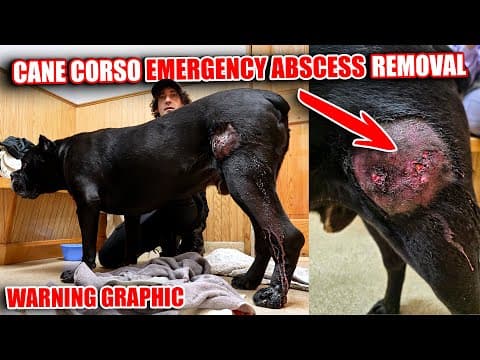 Cane Corso Emergency Abscess Removal - Warning Graphic