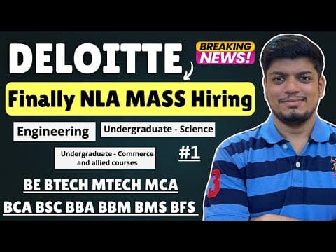 🔥 Deloitte Nla 2026 | Deloitte Mass Hiring Started | Engineering, Science, Commerce Track | Part-1