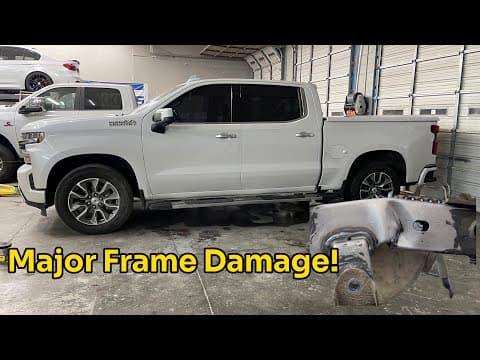 Rebuilding A Wrecked 2020 Chevy Silverado High Country With Frame Damage In Under 15 Minutes