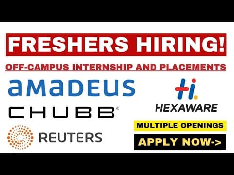 Off-campus freshers hiring in MNCs | SDE Hiring | Job for college students | 2022 & 2023 Pass outs