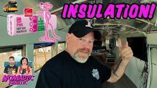 Installing Sound Deadening Fiberglass Insulation Boards In Skoolie Bus