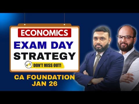 Economics Exam Strategy Ca Foundation Jan 26 | How To Revise Ca Foundation Economics | Imp. Topics
