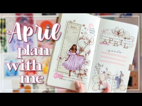 April 2024 Plan With Me | Cherry Blossoms & Cats