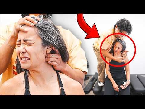 *no Chiropractor* Has Cracked Her Neck 'right' In 15 Years‼️😱 | Asmr Relief Back Pain | Dr Tubio