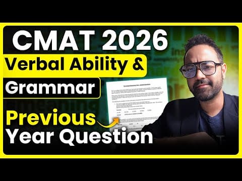 Cmat 2026 Verbal Strategy | Previous Year Questions Solved | How To Ace Cmat Varc Section?