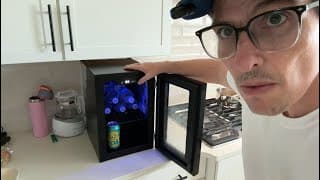 Kismile 18l Beverage Refrigerator | 24 Can Mini Fridge With Glass Door & Digital Temperature Control