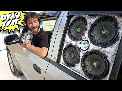 Installing Car Speakers In The Window W/ Custom Sealed Box | How To Build & Install Mini Stunt Wall!