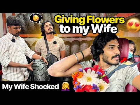 😳my Wife Shocked! |💐flowers For Her Tyres For Me!♥️🛞(couple Goals) Buying Used Tyres For Superbike |