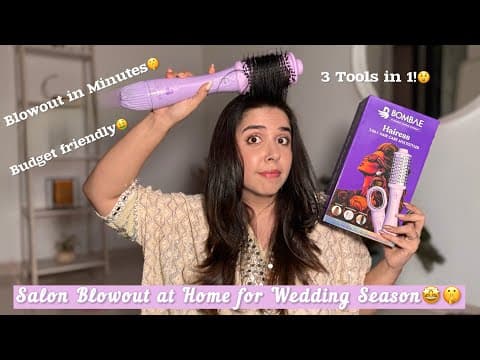 Grwm For Wedding Season🤩 Voluminous Blowdry At Home | Bombae 3-in-1 Hair Tool Review | Heli Ved