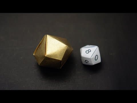 Single Sheet Origami Decahedron | D10 Dice | Christmas Ornament (jo Nakashima)