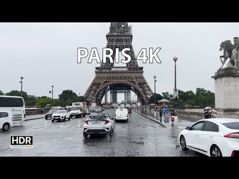 Rainy Streets Of Paris - 4k Hdr - City Drive Compilation