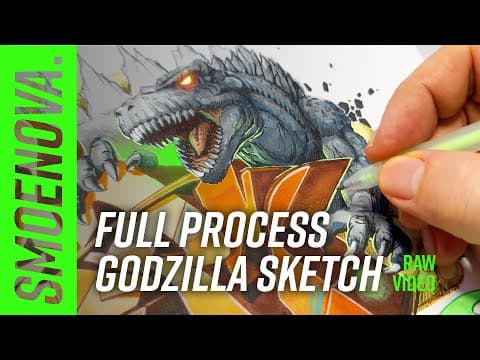 The Most Detailed Graffiti Sketch I’ve Done This Year (godzilla)