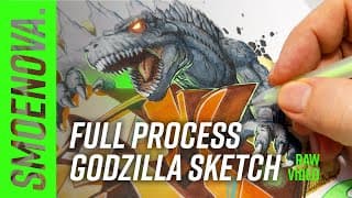 The Most Detailed Graffiti Sketch I’ve Done This Year (godzilla)