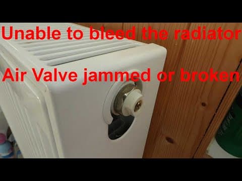Bleeding Radiators, Help! The Little Air Valve Is Stuck Or Broken.