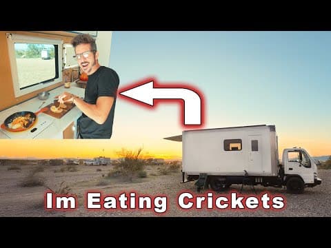 Living In The Desert And Eating Crickets In My Tiny Home Box Truck