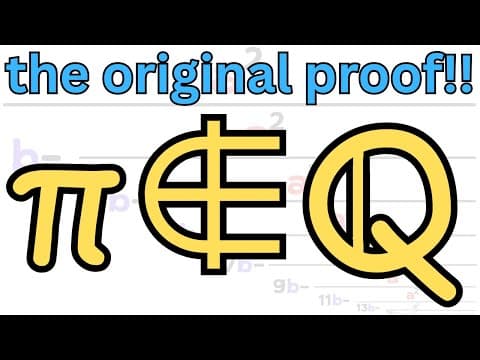 The First Proof Of The Irrationality Of Pi!