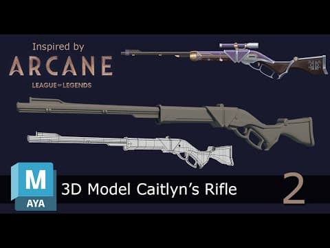 3d Modeling Caitlyn's Rifle From Arcane | Part 2 | Complete Hard Surface Guide In Maya