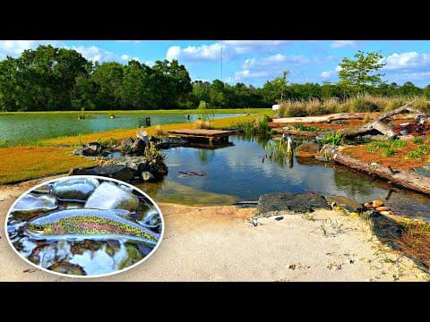 Adding Baby Rainbow Trout To The 5 Acre Pond!