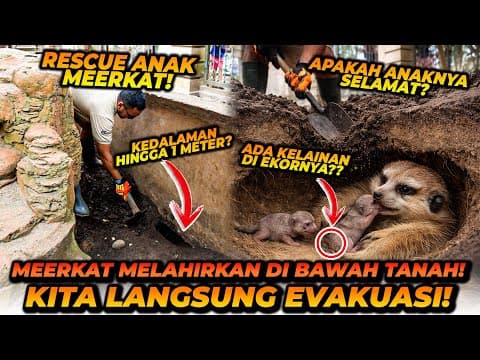 Meerkat Beranak Tapi Di Bawah Tanah Sedalam 1 Meter?! Tim Rescue Langsung Beraksi! Gimana Kondisinya