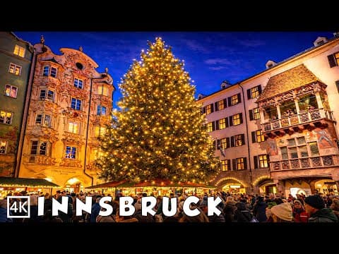 Innsbruck | Is This The Most Beautiful Christmas City In Austria? | Innsbruck Evening Walk 4k