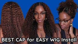 The Kie Design!! Sienna Brown  3d Dome Cap Drawstring Wig Burmese Curly Quick Wig Install Omgherhair