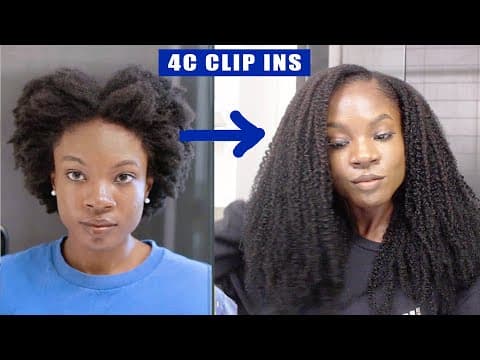 Most Natural!! Undetectable! 4c Hair Clip In Extensions | How To Fake Long Natural Hair