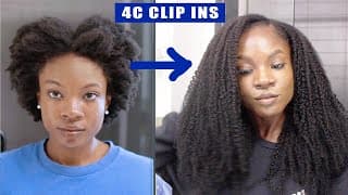 Most Natural!! Undetectable! 4c Hair Clip In Extensions | How To Fake Long Natural Hair