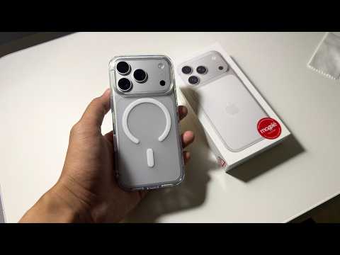 Iphone 17 Pro Silver Unboxing + Setup (screen Protector & Case) Asmr