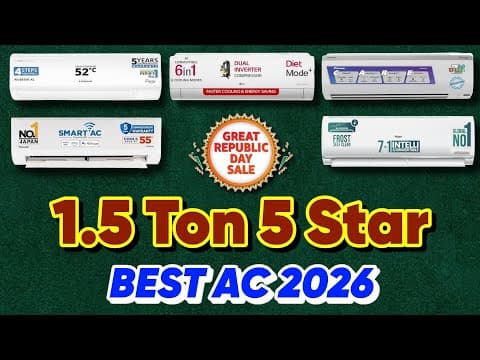 Top 5 Best 1.5 Ton 5 Star Ac In India 2026 | Maximum Power Saving & Cooling